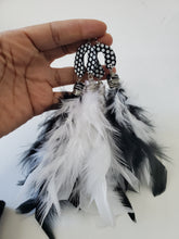 Load image into Gallery viewer, "Retro Era" Polka-dot Feather Earrings