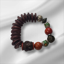 Load image into Gallery viewer, Brown Buddha Head Bracelet