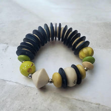 Load image into Gallery viewer, Navy Blue+Green Bone Bracelet