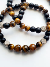 Load image into Gallery viewer, Men's Tiger Eye & Matt Beaded Bracelet