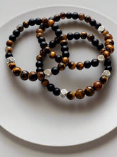 Load image into Gallery viewer, Men's Tiger Eye & Matt Beaded Bracelet