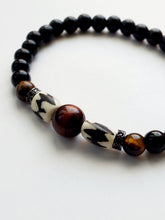 Load image into Gallery viewer, Men's 8mm Onyx Tiger Eye Bracelet Style#13