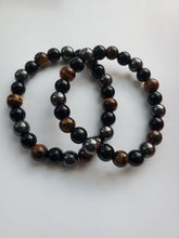 Load image into Gallery viewer, Men's Hematite & Tiger Eye Bracelet