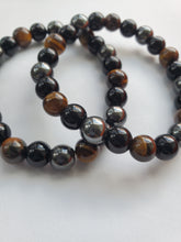 Load image into Gallery viewer, Men's Hematite & Tiger Eye Bracelet