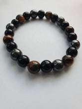 Load image into Gallery viewer, Men's Hematite & Tiger Eye Bracelet