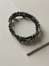 Load image into Gallery viewer, Men's Hematite Double Strand Bracelet