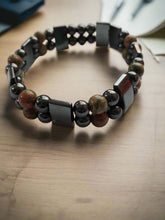 Load image into Gallery viewer, Men's Hematite Double Strand Bracelet