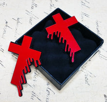 Load image into Gallery viewer, Bleeding Crosses Earrings