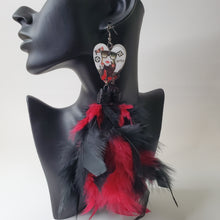 Load image into Gallery viewer, Diva XOXO Feather Earrings
