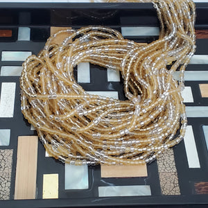 Matt Gold/White Waistbeads