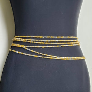 Matt Gold/White Waistbeads