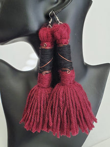 Slim Maroon & Black Tassels