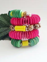 Load image into Gallery viewer, Hot Pink Leopard Wrap Bracelet
