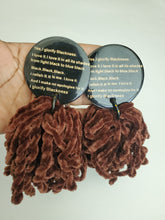 Load image into Gallery viewer, Glorify Blackness.. Brown Chenille Tassel Earrings
