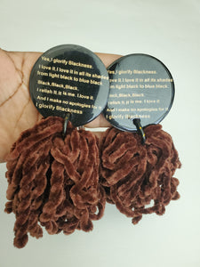 Glorify Blackness.. Brown Chenille Tassel Earrings