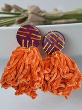 Load image into Gallery viewer, Burnt Orange Chenille Tassel Earrings
