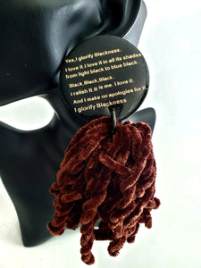 Glorify Blackness.. Brown Chenille Tassel Earrings