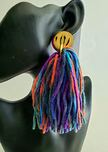 Load image into Gallery viewer, Multi Color Stud Tassel Earrings
