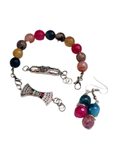 Load image into Gallery viewer, Agate Bracelet &amp; Earrings Set Style#14
