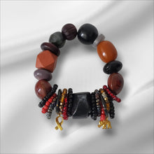 Load image into Gallery viewer, Chunky Bold Black+Brown Bracelet
