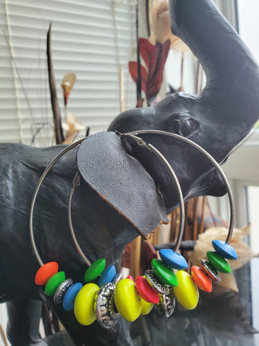 Large Wood Beaded Hoops - A BeaYOUtiful You