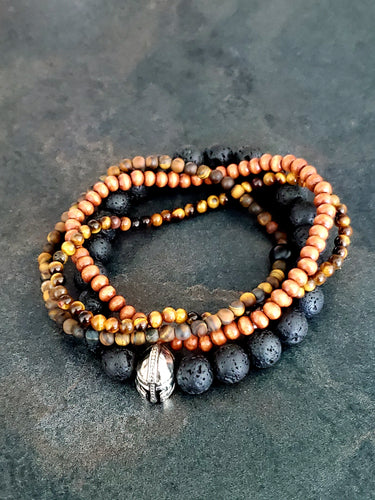 Men's Lava Bead Bracelet set  Style#04 - A BeaYOUtiful You