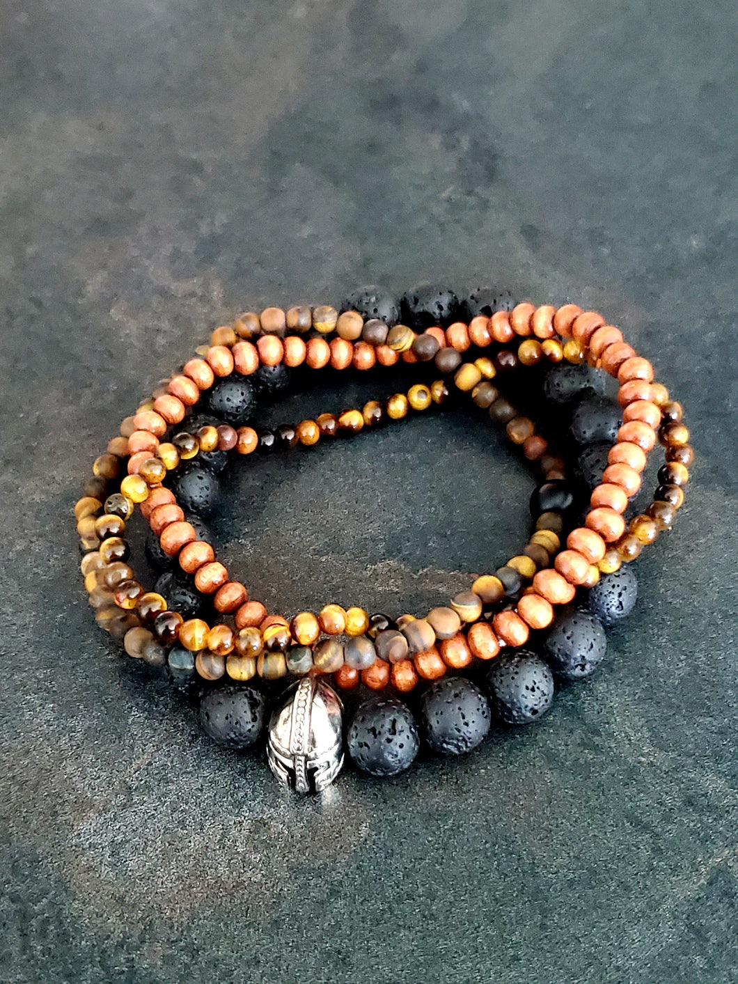 Men's Lava Bead Bracelet set  Style#04 - A BeaYOUtiful You