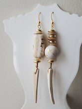 Load image into Gallery viewer, Gold &amp; Cream Coco Stick Earrings
