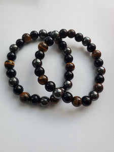Men's Hematite & Tiger Eye Bracelet