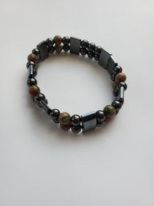 Men's Hematite Double Strand Bracelet