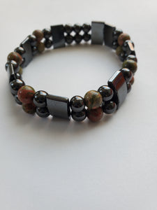 Men's Hematite Double Strand Bracelet