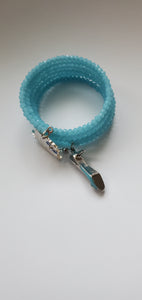 "Glam Kitten" Kid Lt Blue Wrap Bracelet