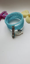 Load image into Gallery viewer, &quot;Glam Kitten&quot; Kid Lt Blue Wrap Bracelet
