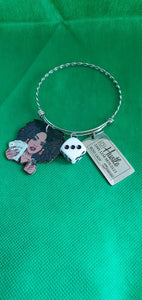 Stainless steel Charm Bangle