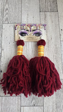 Load image into Gallery viewer, Maroon/Golden Yellow Tassel Earrings
