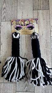 Slender Salt & Pepper Tassel Earrings