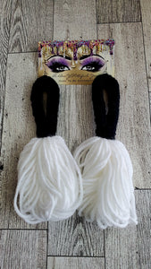 Black & White Loop Tassel Earrings