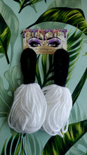 Load image into Gallery viewer, Black &amp; White Loop Tassel Earrings
